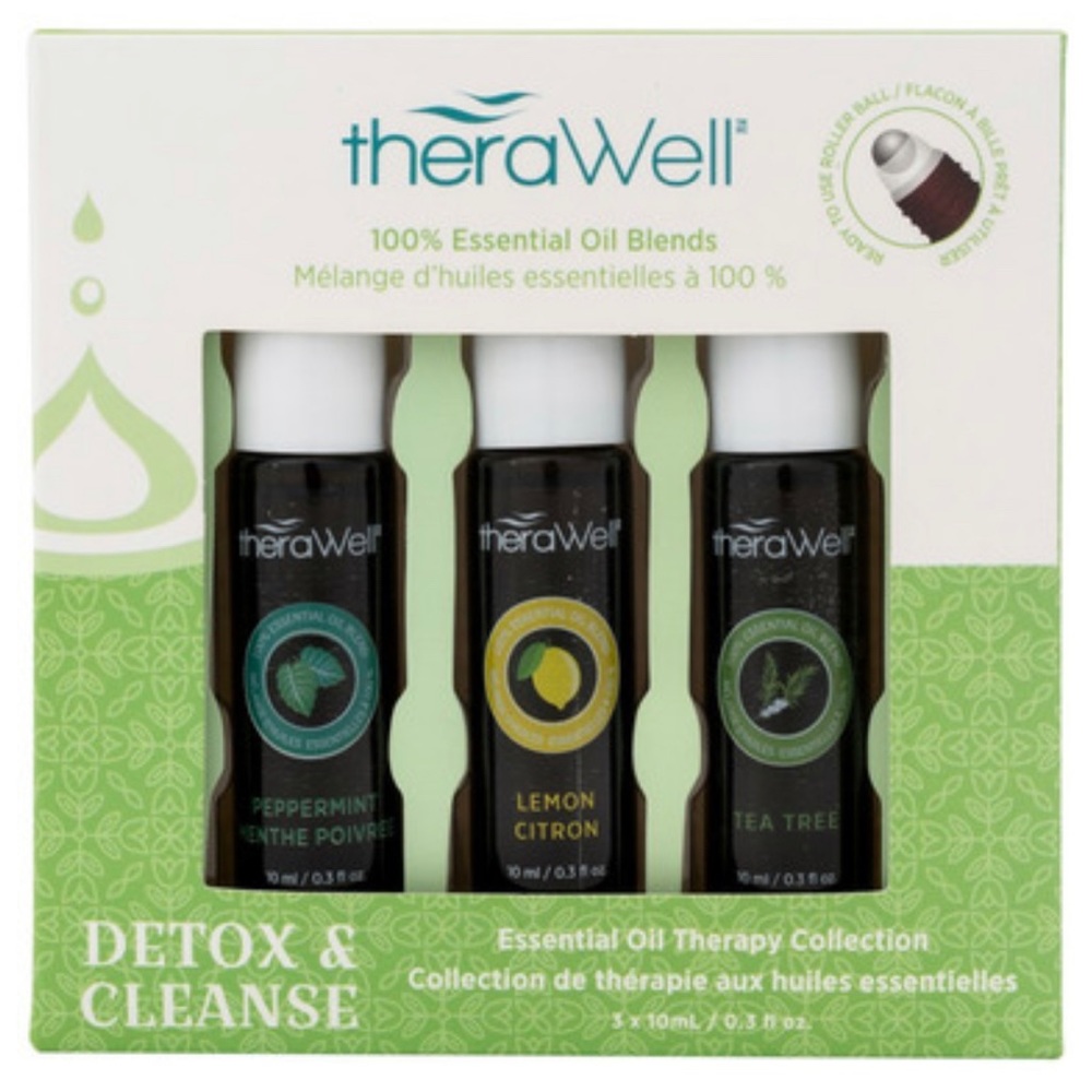 Therawell Essential Oil Blend 3 Pack Detox And Cleanse Roll-On